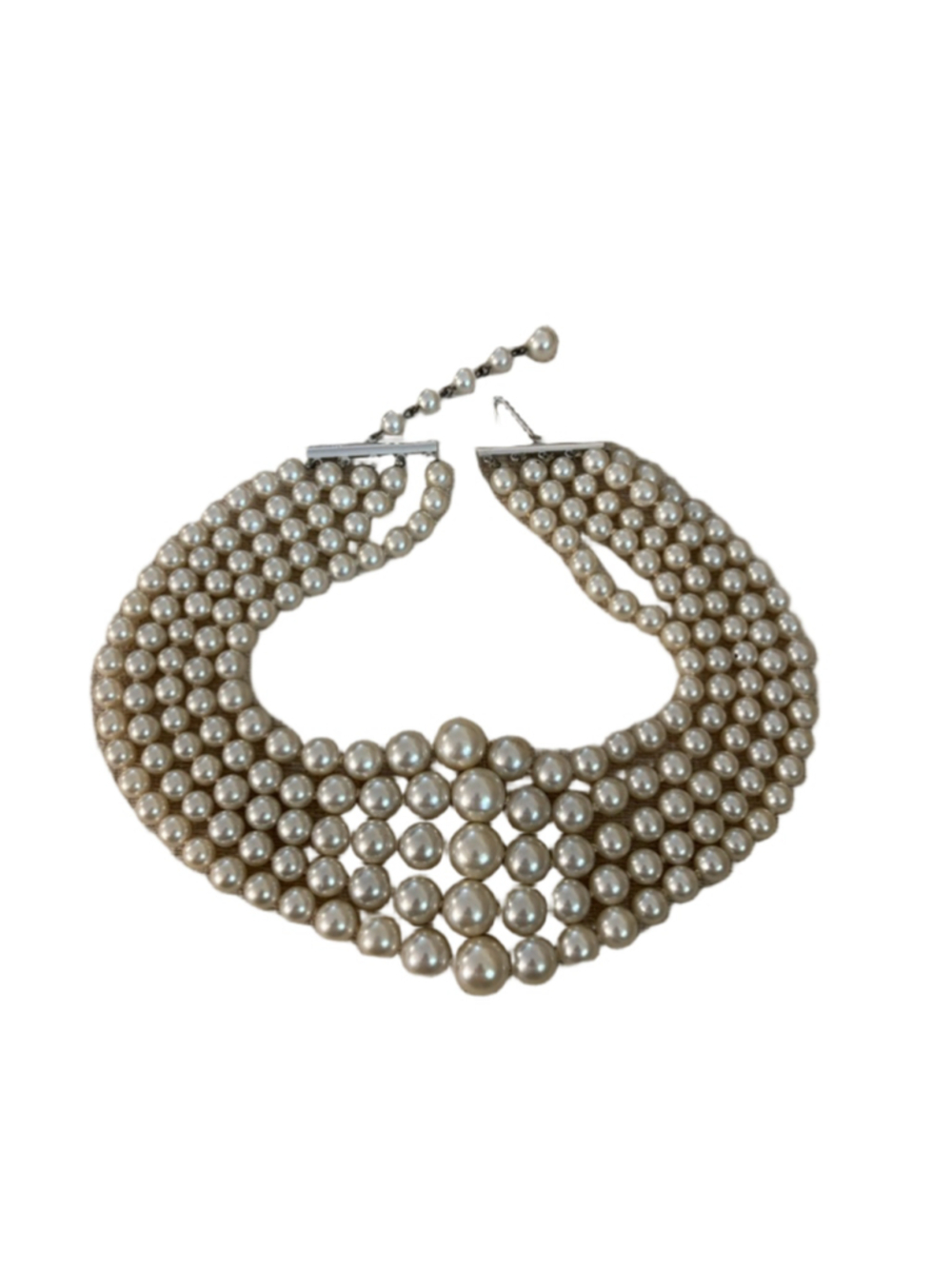 Vintage Women's Unbranded Cream Pearl Choker Necklace One Size